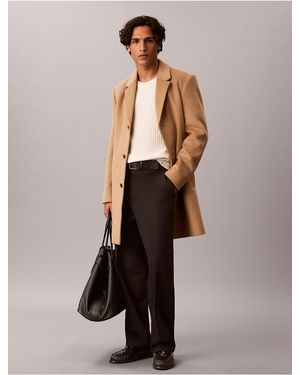 Calvin Klein Wool Blend Overcoat - Multicolor
