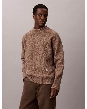 Calvin Klein Jeans Relaxed Wool Jumper - Brown