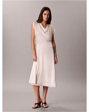Calvin Klein Hammered Satin Midi Dress - Pink
