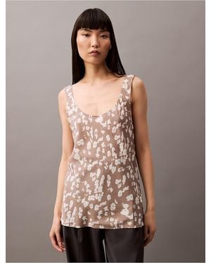 Calvin Klein Flowing Print Tank Top - Brown