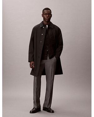 Calvin Klein Tech Wool Blend Car Coat - Brown
