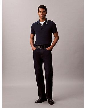 Calvin Klein Slim Cotton Zip Polo Shirt - Multicolour