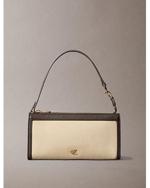 Calvin Klein Convertible Canvas Monogram Logo Clutch - Natural