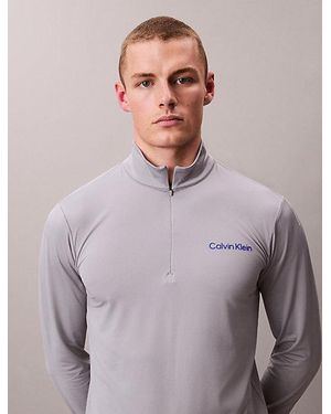 Calvin Klein Sport Quick Dry 1 4 Zip Long Sleeve Technical Top - Purple