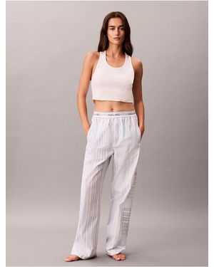 Calvin Klein Cotton Poplin Script Sleep Pants - Multicolor