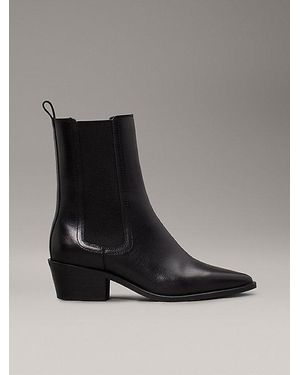 Calvin Klein Botines cowboy de piel - Negro