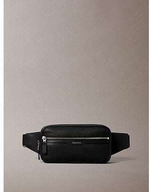 Calvin Klein Perforated Faux Leather Bum Bag - Brown
