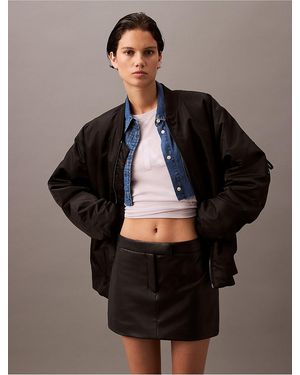 Calvin Klein Faux Leather Miniskirt - Black