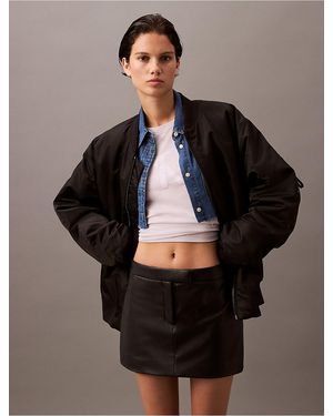 Calvin Klein Faux Leather Miniskirt - Black