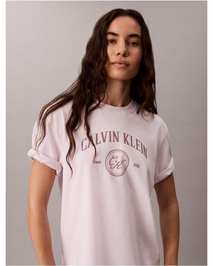 Calvin Klein Calvin Klein Arch Varsity Logo Graphic Relaxed T-Shirt - Pink