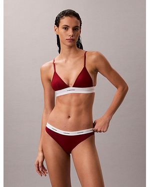 Calvin Klein Bikini Briefs Cotton Stretch Rib - Brown