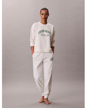 Calvin Klein Cotton Heritage Logo Pyjama Top - Multicolour