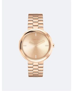 Calvin Klein Minimalist Integrated Link Bracelet 32Mm Watch - White