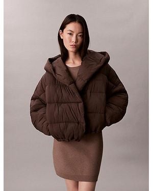 Calvin Klein Waterafstotend Blanket Pufferjack - Bruin