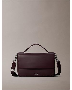 Calvin Klein Signature Logo Strap Flap Phone Crossbody - Brown