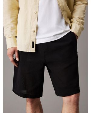 Calvin Klein Relaxed Structured Jersey Shorts - Black