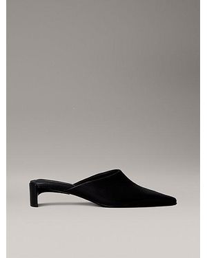 Calvin Klein Leren Muiltjes Met Kitten Heel - Grijs