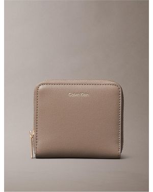 Calvin Klein Foil Logo Square Zip Wallet - Gray