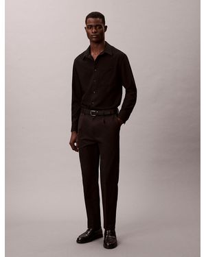 Calvin Klein Stretch Sateen Chino Trousers - Brown