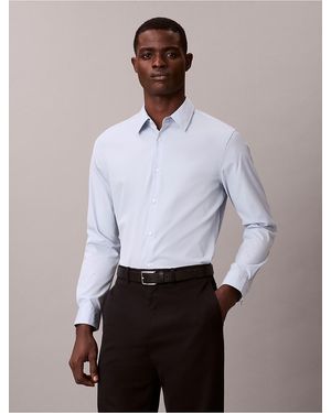 Calvin Klein Supima Stretch Cotton Slim Shirt - White