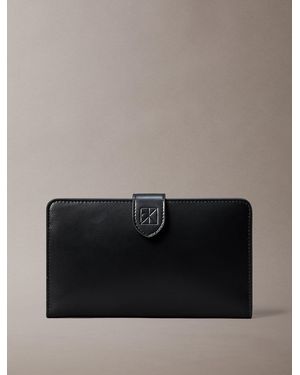 Calvin Klein Nappa Leather Rfid Passport Wallet - Black