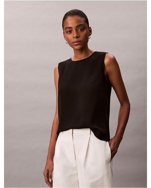 Calvin Klein Flowing Relaxed Sleeveless Top - Brown