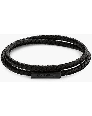Calvin Klein Double Wrap Braided Bracelet - Black