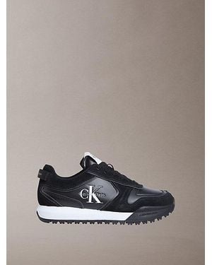 Calvin Klein Jeans Suede Signature Runner Trainers - Multicolour