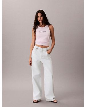 Calvin Klein Jeans Slim Ribbed Cotton Tank Top - Multicolour