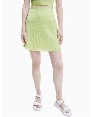 Calvin Klein Calvin Klein Glazed Fabric Mini Skirt - Green