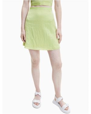 Calvin Klein Calvin Klein Glazed Fabric Mini Skirt - Green