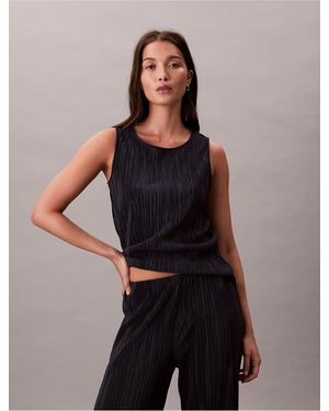 Calvin Klein Plisse Tank Top - Black