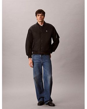 Calvin Klein Jeans Nylon Bomber Jacket - Blue