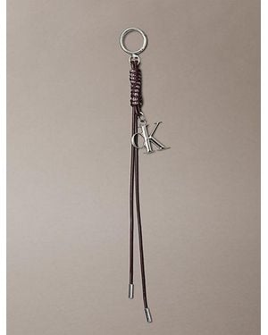 Calvin Klein Knotted Tassel Logo Bag Charm - Grey