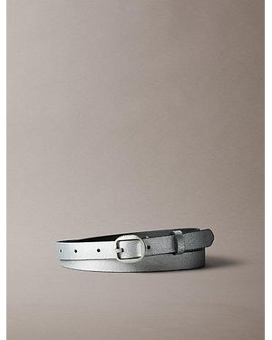 Calvin Klein Leather Round Buckle Belt - Metallic