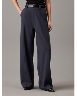 Calvin Klein Milano Jersey Wide Leg Trousers - Blue