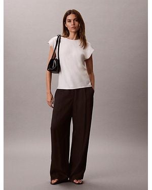 Calvin Klein Soepel Satijnen Fitted Top - Roze