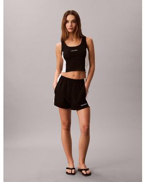 Calvin Klein Cotton Jersey Beach Shorts - Black
