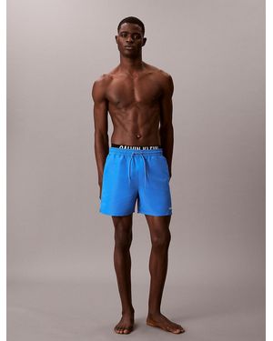 Calvin Klein Double Waistband Swim Shorts - Blue