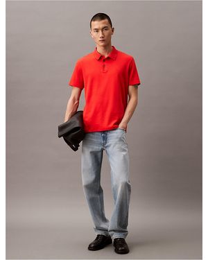 Calvin Klein Supima Cotton Classic Polo Shirt - Red