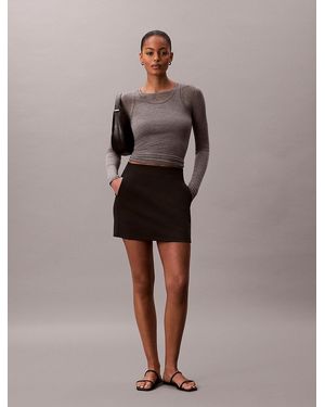 Calvin Klein Jersey Miniskirt - Brown