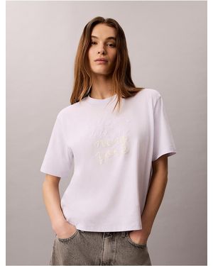 Calvin Klein Calvin Klein Boxy Ck Ny Graphic Tee - White