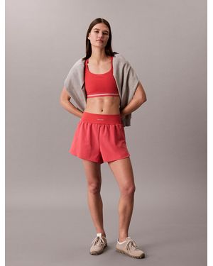 Calvin Klein Water-Repellent 2-In-1 Gym Shorts - Red
