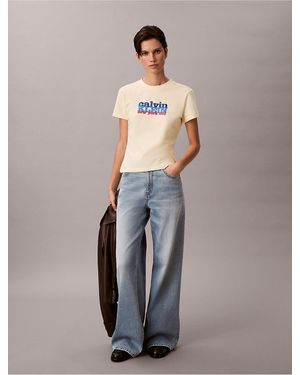 Calvin Klein Calvin Klein Contrast Logo Graphic Slim T-Shirt - Multicolor