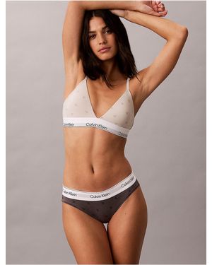 Calvin Klein Icon Cotton Modal Lightly Lined Triangle Bralette - Brown