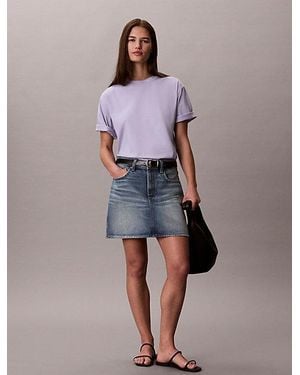 Calvin Klein Jeans Relaxed Logo Collar T-Shirt - Purple