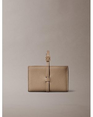 Calvin Klein Pebbled Leather Rfid Wrist Strap Wallet - Natural