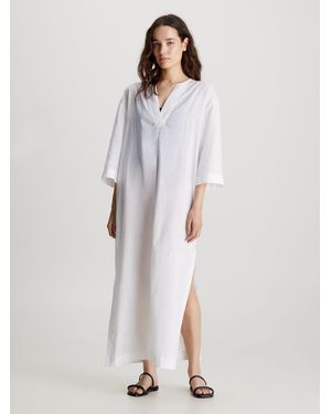 Calvin Klein Cotton Beach Kaftan - White