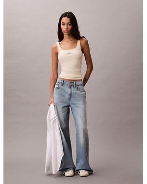 Calvin Klein Jeans Scoop Neck Ribbed Tank Top - Blue