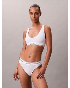 Calvin Klein Icon Cotton Modal Unlined Triangle Bralette - White